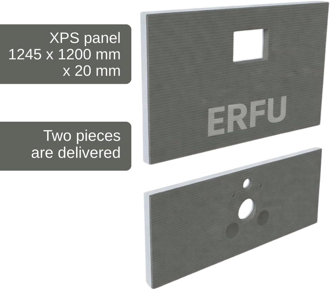 XPS I Board 1245 x 1200 mm x 20 mm – wasserdichte Verkleidungsplatte für WC-Halterungen, extrudierte