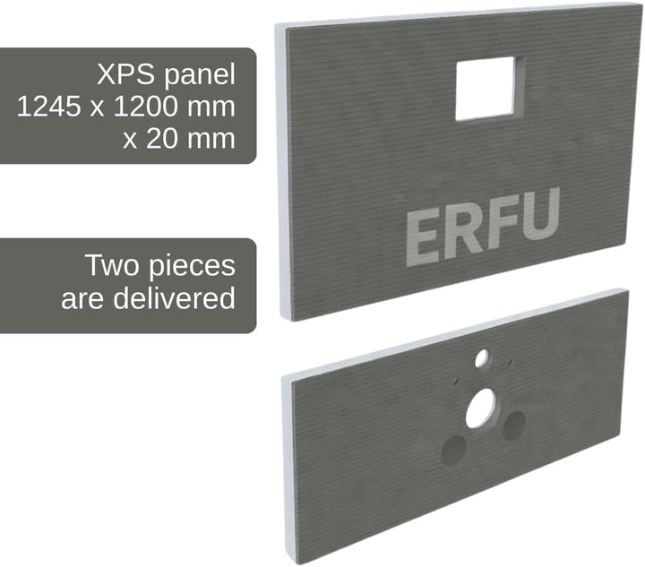XPS I Board 1245 x 1200 mm x 20 mm – wasserdichte Verkleidungsplatte für WC-Halterungen, extrudierte