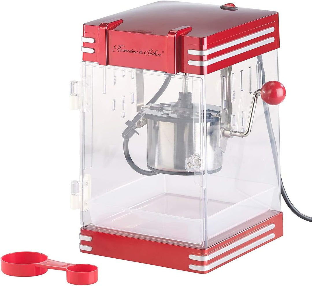 Rosenstein &amp; Söhne Popcornmaker: Mini-Retro-Popcorn-Maschine "Theater" im 50er-Jahre-Look, 230 Watt