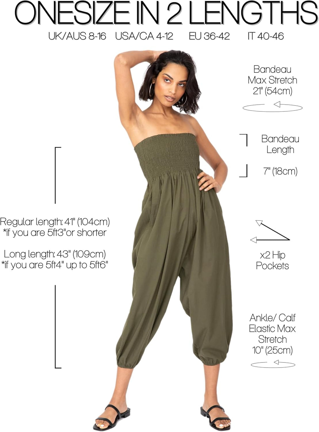 likemary Jumpsuit Damen Sommer – flexibler bequemer Einteiler aus Baumwolle – knielang - wird durch