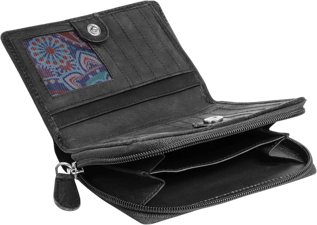 bruno banani Geldbörse Echt Leder schwarz Damen - 021338, Schwarz