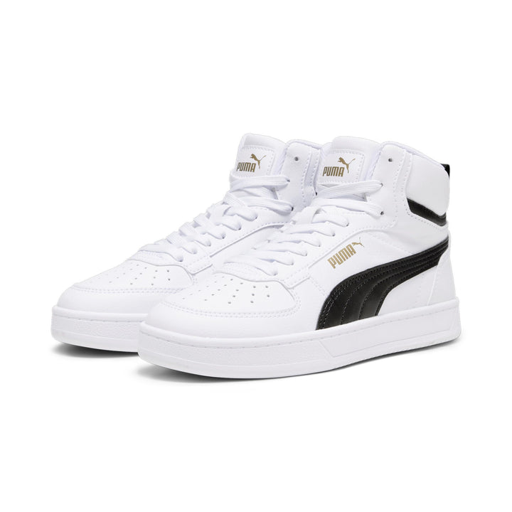PUMA Unisex Kinder Caven 2.0 Mid Jr Sneaker, Puma White Puma Black Gold