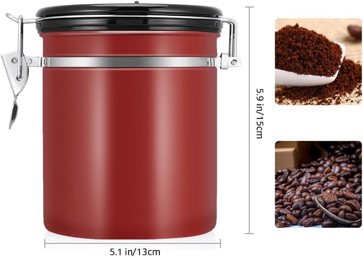 Yosoo Health Gear Edelstahl Vorratsbehälter mit Entlüftungsventil, luftdicht für Kaffeebohnen & Tee,