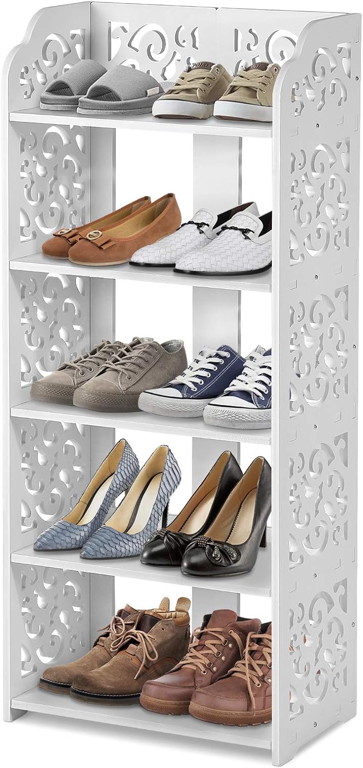 Ejoyous Schuhregal 5 Ebenen, Schuhablage Schmal Schuhschrank Schuhständer Platzsparend Stehregal Sho