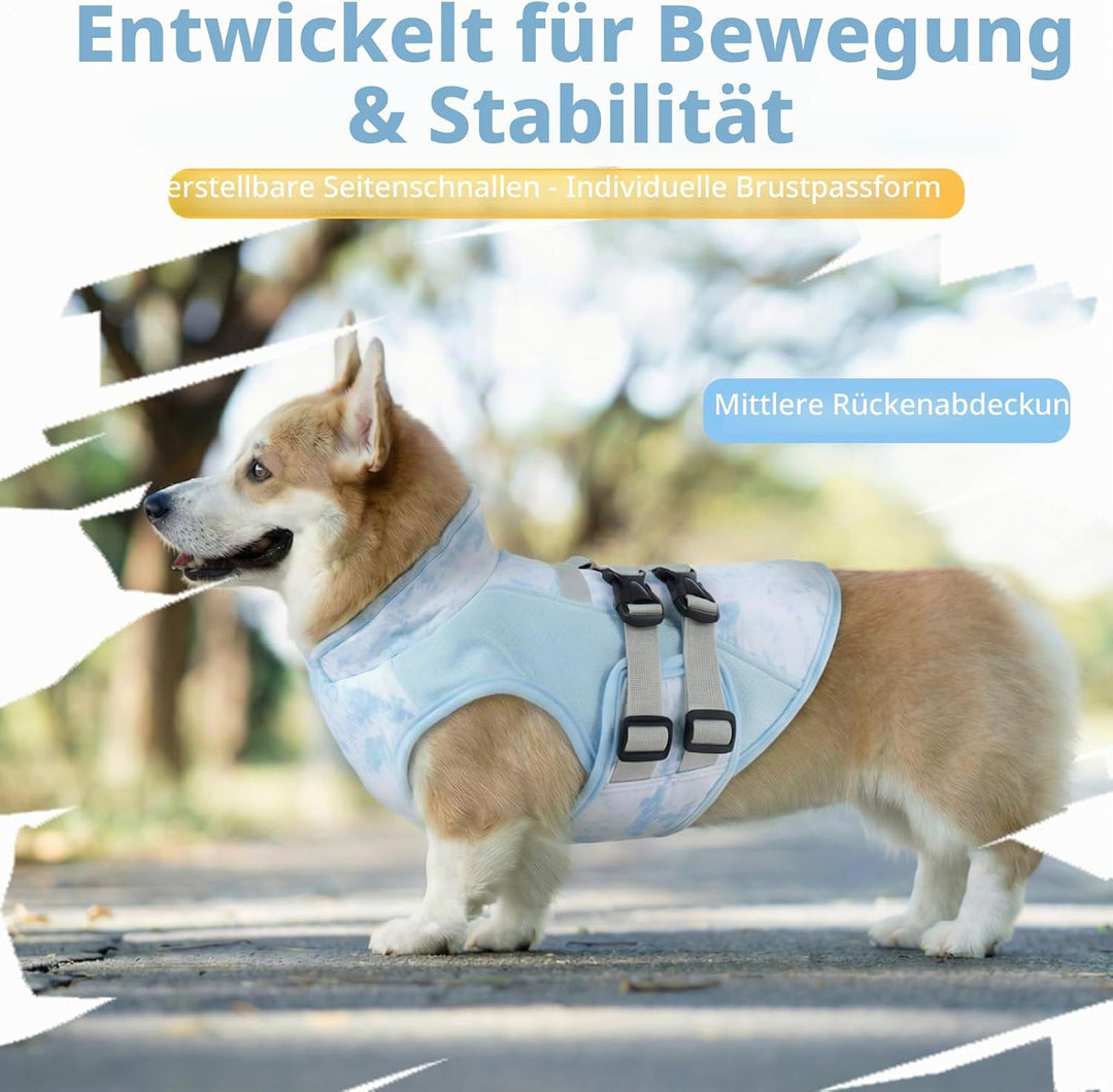 Kühlweste Hund Sommer Leicht Atmungsaktiv Kühlmantel Hund Mit D-Ring, Verstellbar Sonnenschutz Hunde