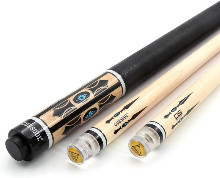 DHOLE CUESOUL 58 "2 Piece Maple Billiard Queue 19 Unzen Queue-Set 13mm, Queue-Set 13mm