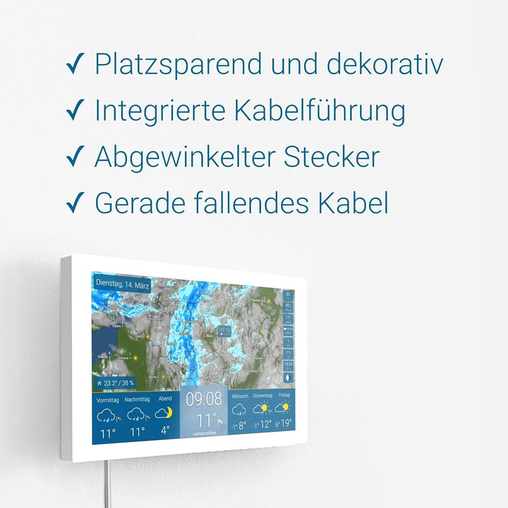 Wandhalterung für wetteronline home (ab 2. Generation), komplettes Wandmontage-Set mit Kabel, Schrau