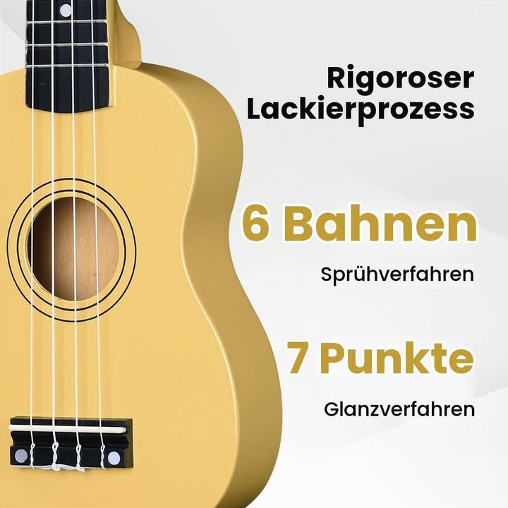 Winzz Sopran Ukulele Starter Kit für Anfänger mit Tasche, Clip-On Tuner, Zusätzlichen Saiten, Gurt,