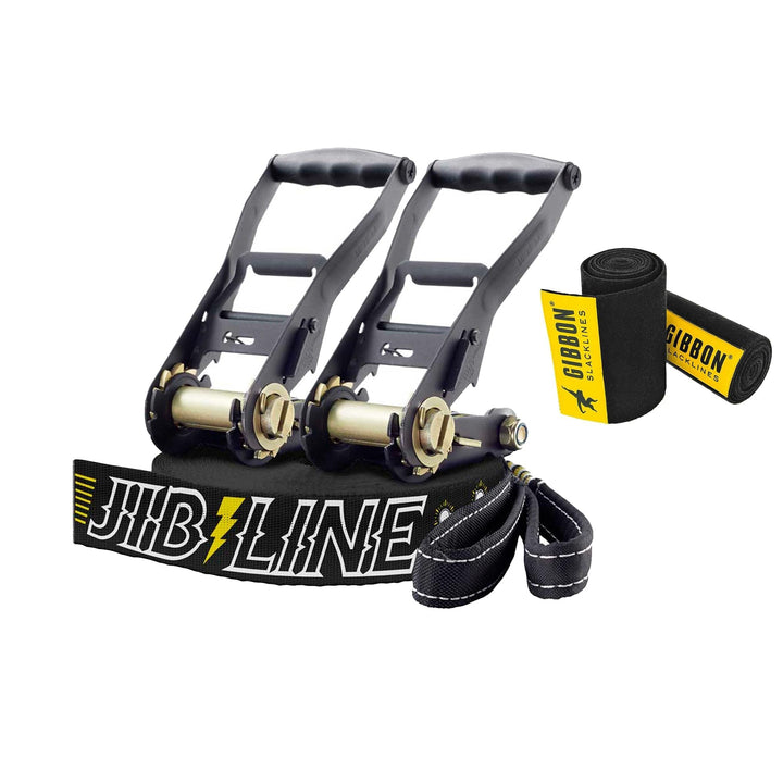 Gibbon Slacklines JibLine XL Trickline Set | 25m (20m Webbing + 2x 2,5m Ratschenband) | 2 Ratschen |