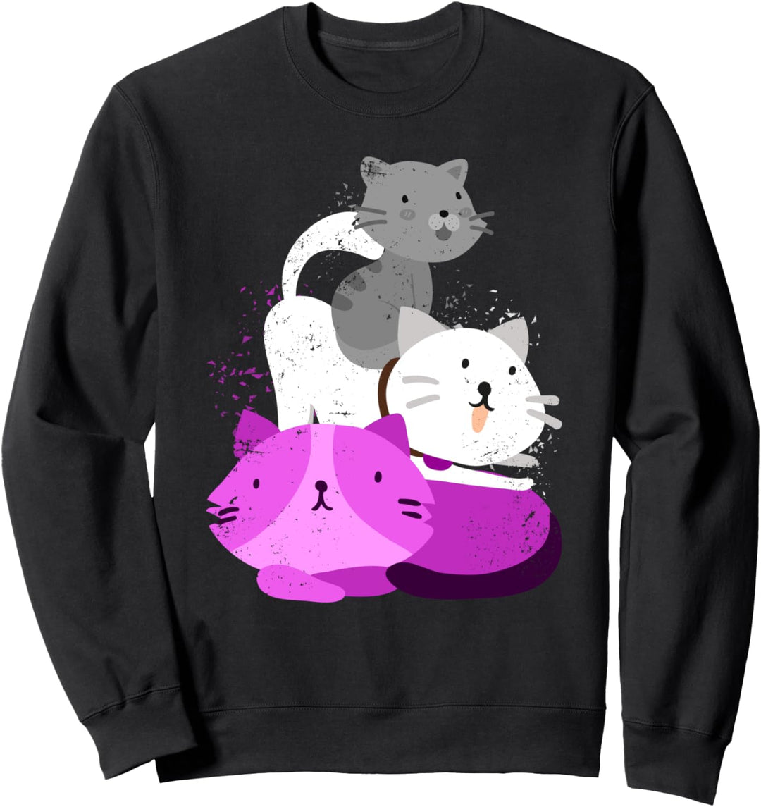Ace Pride LGBTQIA Queer Haustier Geschenk Katze Asexuell Sweatshirt