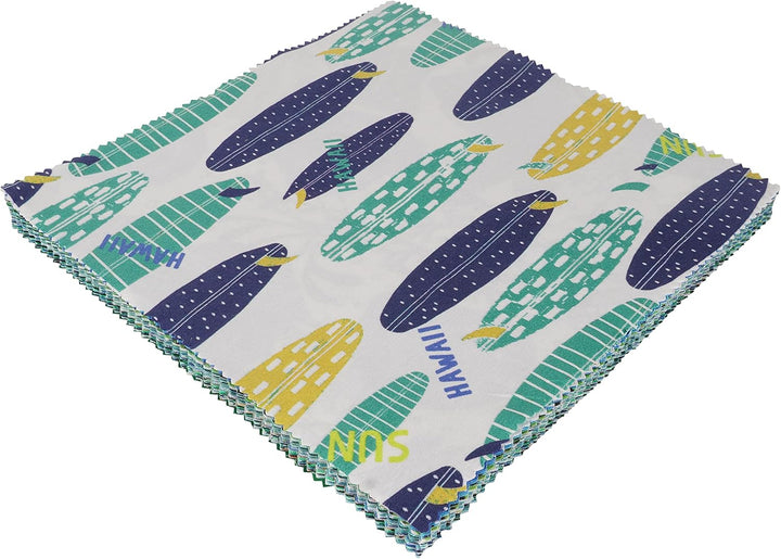 Soimoi Strand Drucken Vorausdruck 10,Zoll-Baumwoll-Stoff-Quilting-Quadrate Charme Pack Diy Patchwork