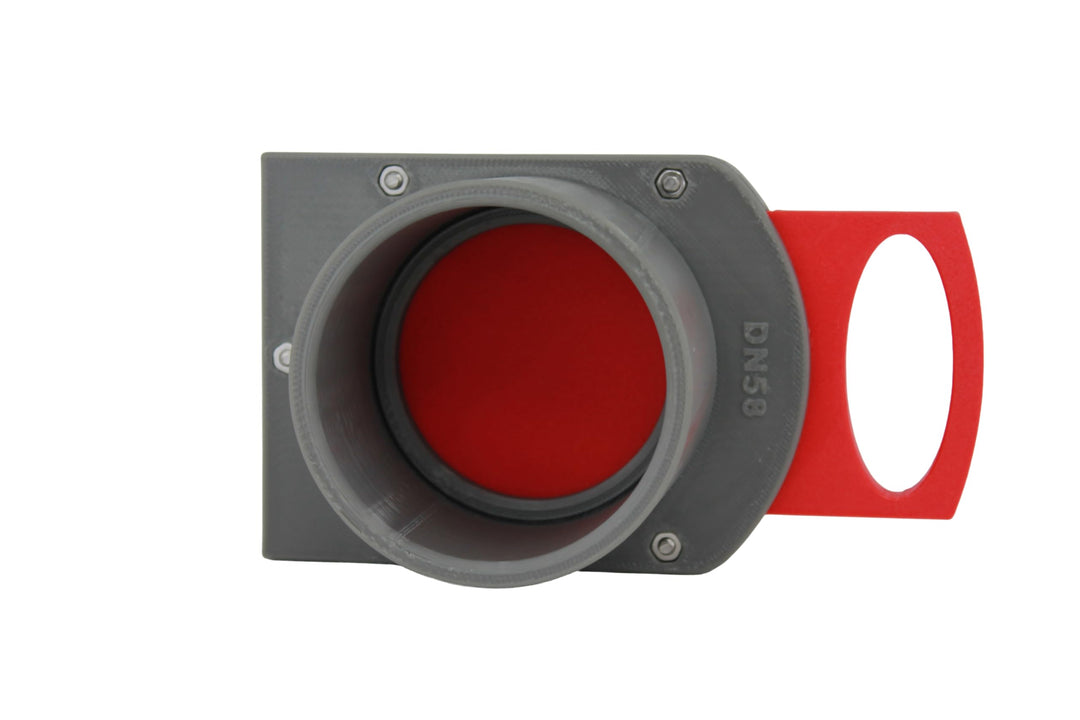 DRUCKKRAFT Blastgate DN58 mit Muffe (1x Ø 58 mm OD / 1x Ø 58 mm ID) | Luft-Sperrschieber für Absauga