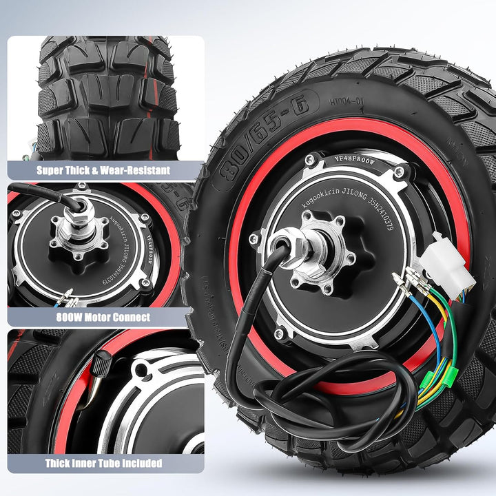 E Scooter Motor 48V 800W für Kugoo M4 PRO Hinterrad Motor, 800W Motor mit Reifen Schlauch 80/65-6, H