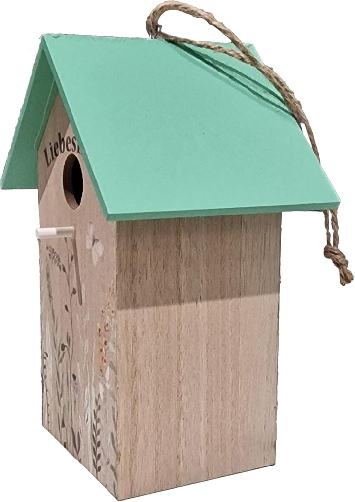 Nistkasten, versch. Ausführungen, 22 x 12 x 16 cm, aus Holz (Grünes Dach, 22 x 12 x 16 cm) Grünes Da