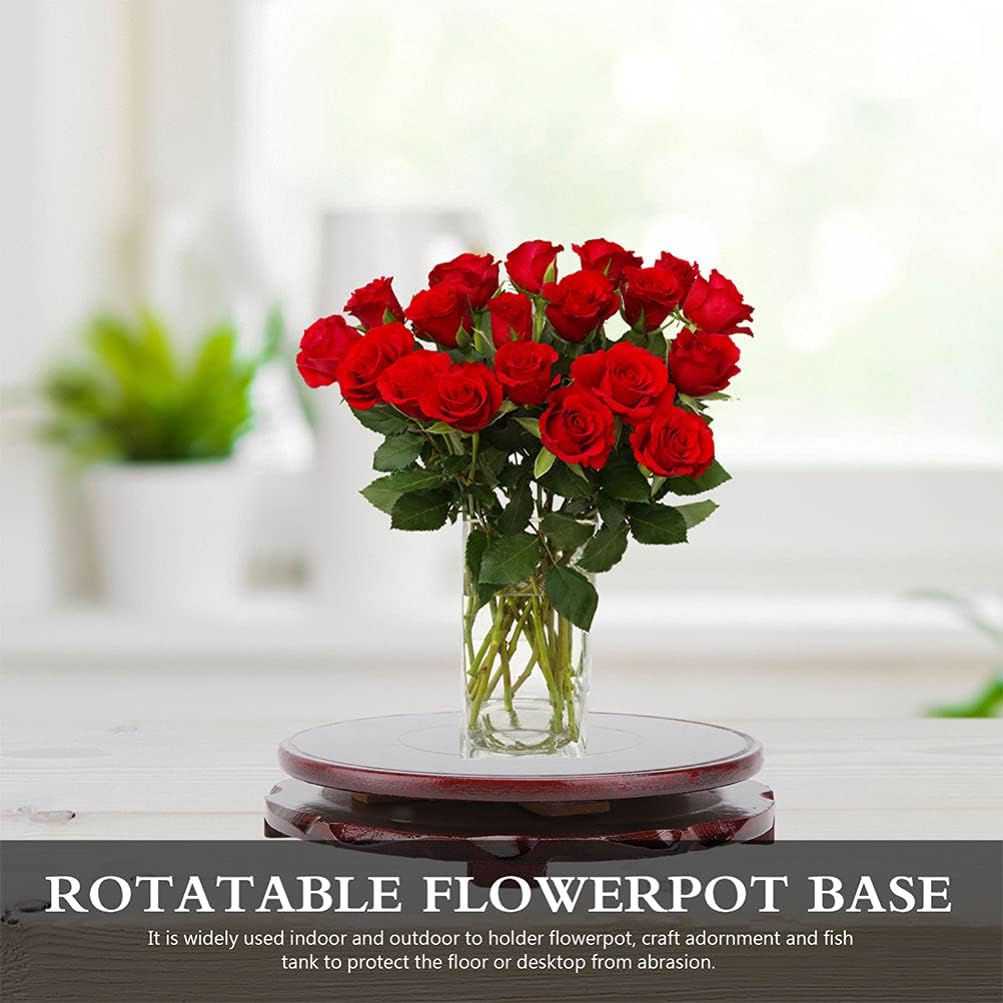 YARNOW Drehteller Drehscheibe Blumentopf Rund Untersetzer Drehbar 24cm Desktop Drehbühne für Büro Zu