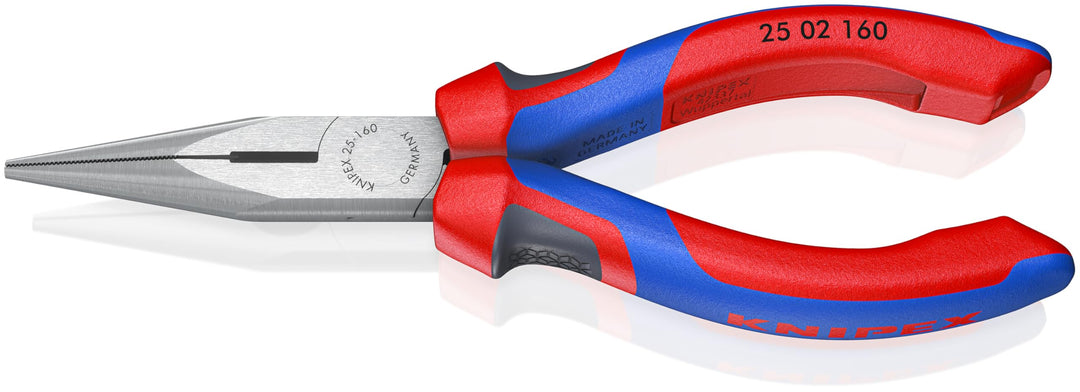 Knipex Flachrundzange mit Schneide (Radiozange) schwarz atramentiert, mit Mehrkomponenten-Hüllen 160