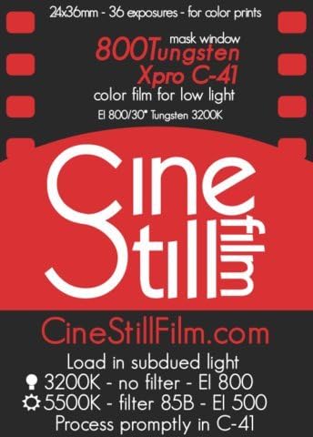 CineStill 800 Wolfram-Hochgeschwindigkeits-Farbfilm, 120 mm Format (ISO 800)