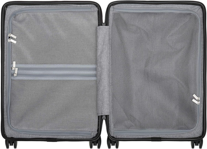 LEVEL8 Koffer Trolley, Rollkoffer Reisekoffer Hartschalen 4 Rollen, Spinner Handgepäck,TSA, 100% PC,