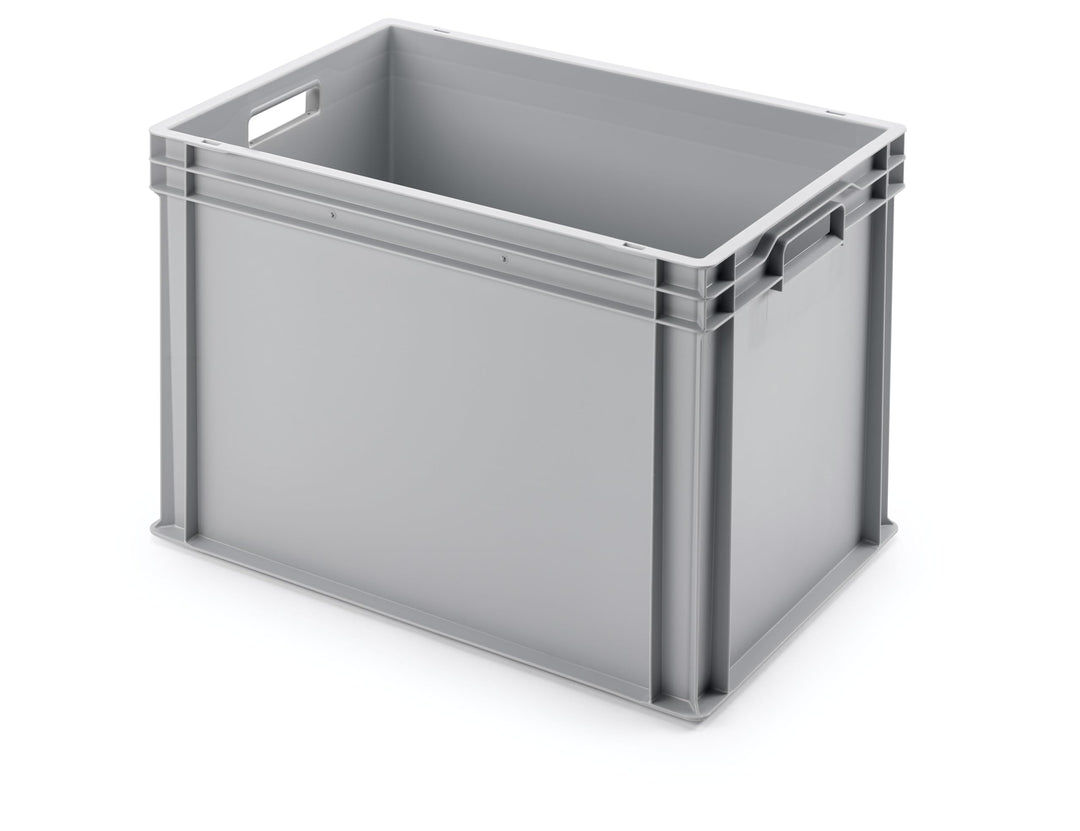 1a-TopStore Euro-Stapelbox EB-642, 600x400x420 mm (LxBxH), verstärkter Rippenboden, grau ähnl. RAL70