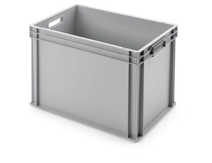 1a-TopStore Euro-Stapelbox EB-642, 600x400x420 mm (LxBxH), verstärkter Rippenboden, grau ähnl. RAL70