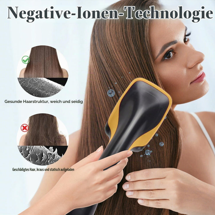 Haartrocknerbürste, 3 in 1 Negativ-Ionen-Haartrockner Heissluftbürste Haarstyling-Werkzeug, Glätteis
