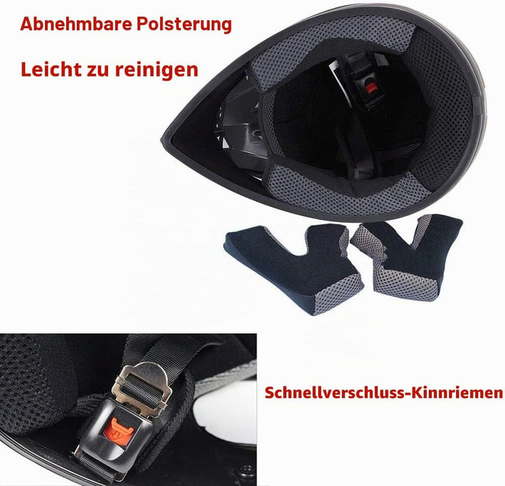 Jugend Motorradhelme,Kinderfahrradreithelm,Junge Und Mädchen, Roller Ski ATV Helm,ECE-Zertifizierung
