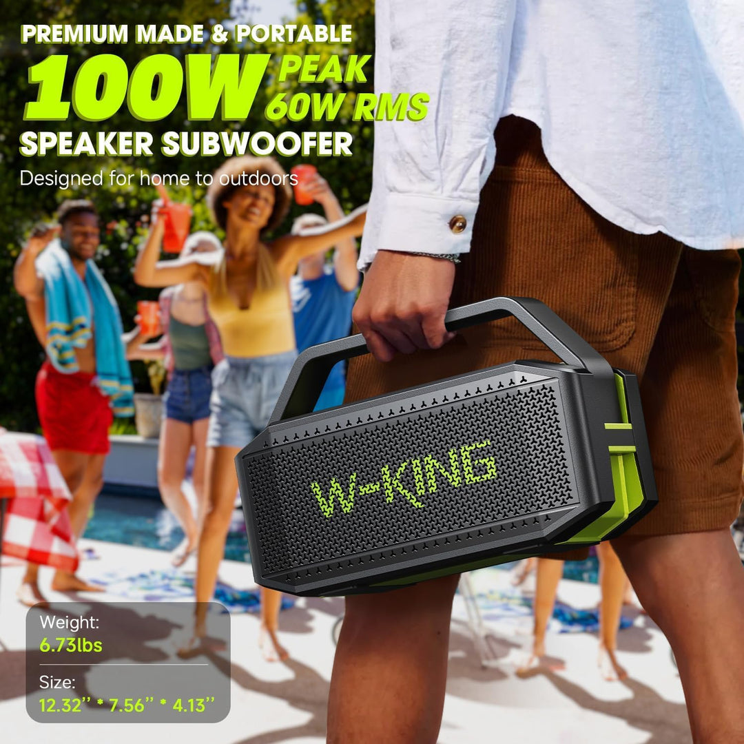 W-KING Bluetooth Lautsprecher Musikbox Gross, (100W MAX) 60W IPX6 Lautsprecher Boxen Bluetooth Box-T