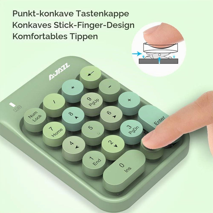 FELiCON Nummernblock, 18 Tasten, kompakt, tragbar, leise, für Windows, iMac, MacBook, Laptop, Deskto