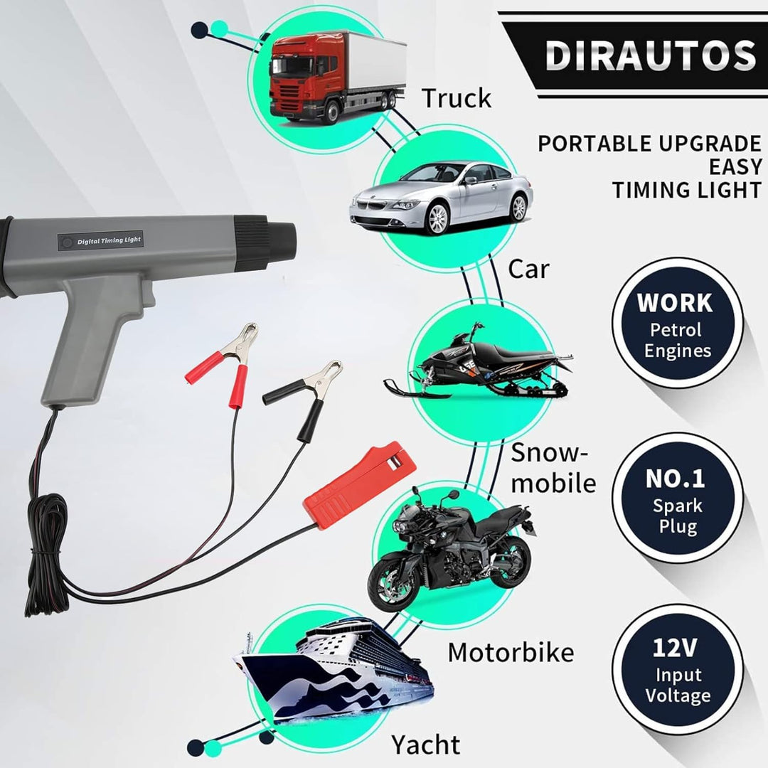 Cuifati Motorzeitlicht 12 V Induktives Zeitlicht Gun Motor Zündspule Tester für Auto Motor Motorrad