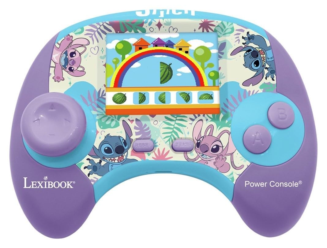 Lexibook Disney Stitch Power Console® – Lernspielkonsole zweisprachig Französisch/Englisch mit 100 A
