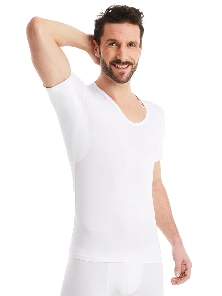 FINN Anti-Schweiss Shirt Herren mit V-Ausschnitt und integrierten Achselpads gegen Starkes Schwitzen