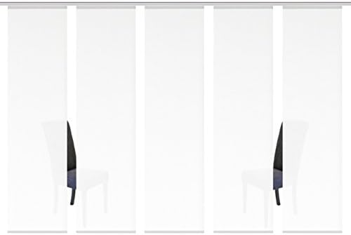 wohnfuehlidee 5er-Set Flächenvorhänge Deko Blickdicht Roma 5X Uni Weiss