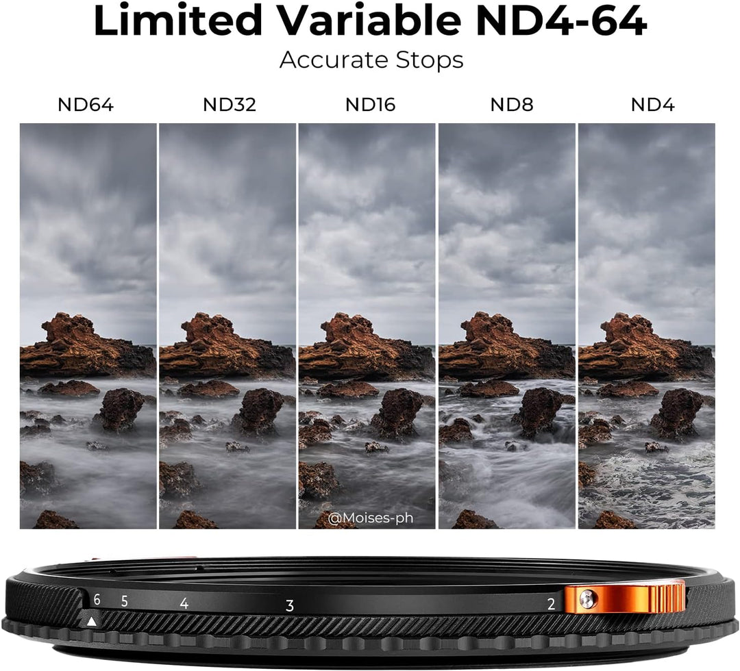 K&F Concept Nano-X ND Filter 58mm CPL&ND4-ND64 2 in 1 multifunktionaler Graufilter und CPL Filter Po