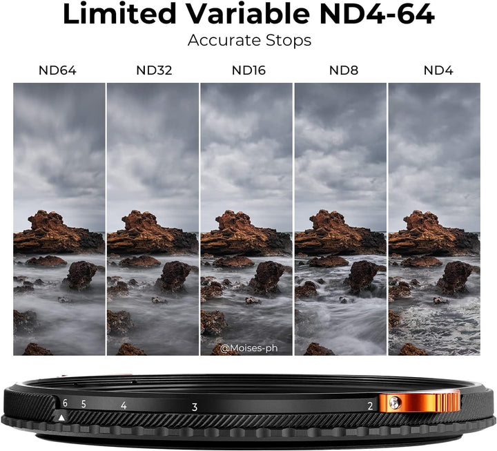 K&F Concept Nano-X ND Filter 58mm CPL&ND4-ND64 2 in 1 multifunktionaler Graufilter und CPL Filter Po