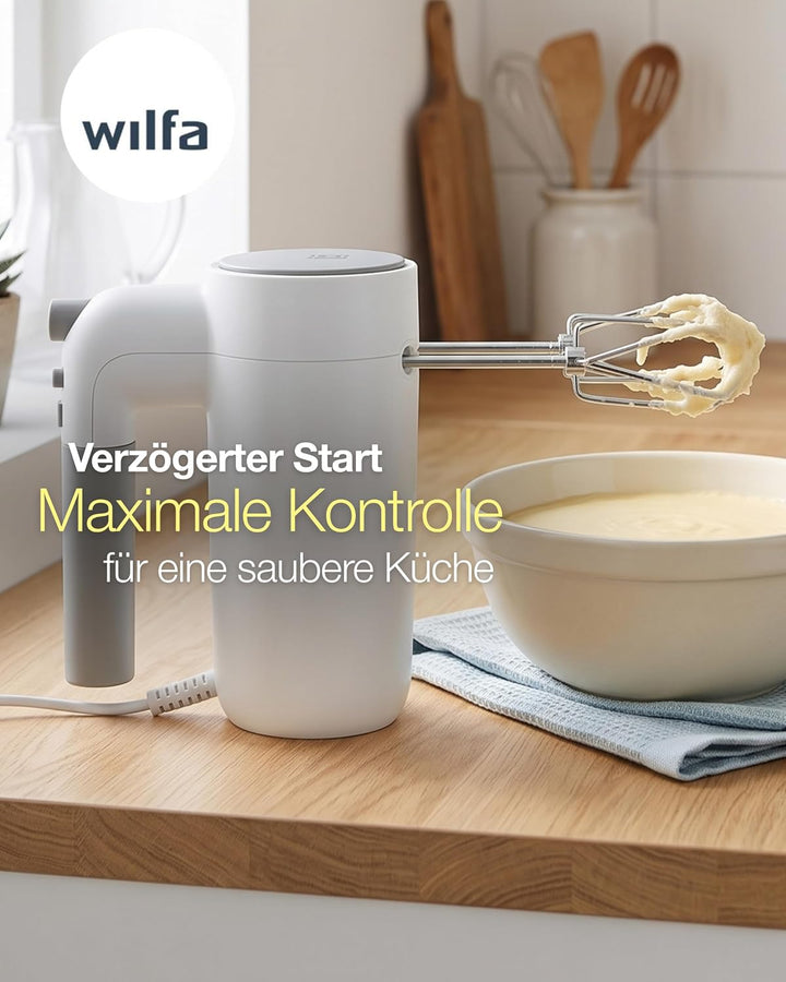 Wilfa Handmixer Easy Mix 350 I 350 Watt I 5 Geschwindigkeiten I Boost-Funktion und Auswurf-Funktion