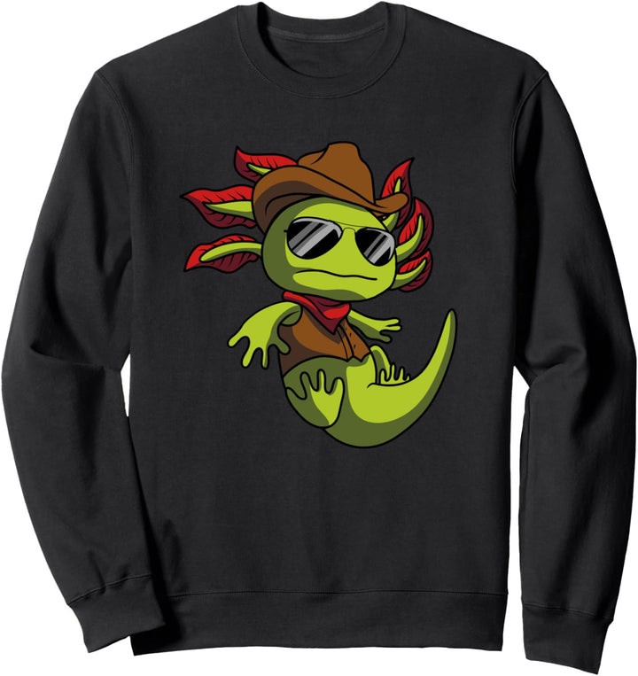 Axolotl Salamander Lurch Molch Amphibie - Cowboy Axolotl Sweatshirt