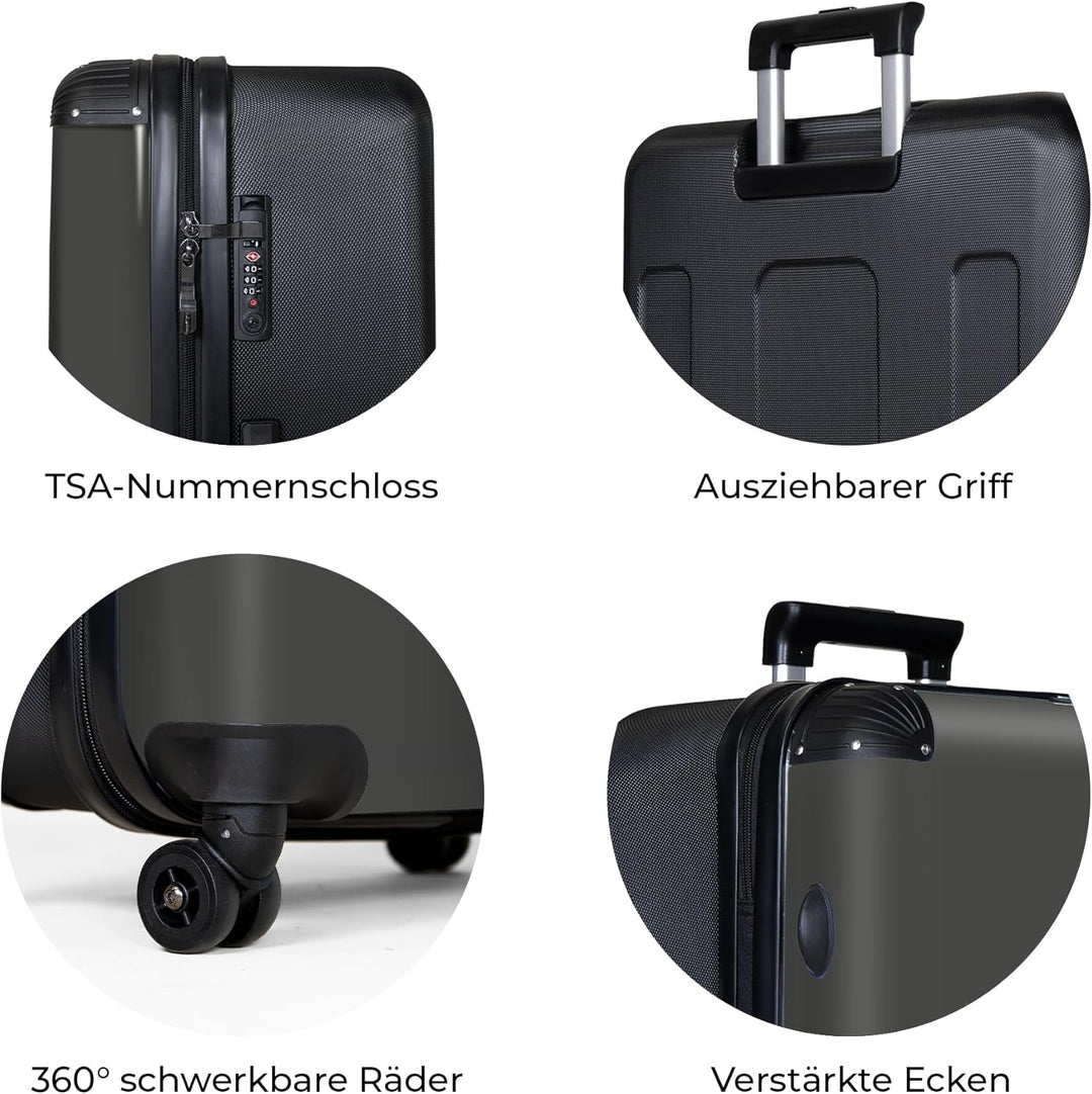 Koffer XL Gross 77x51.5x28 cm Reisekoffer mit Rollen Leicht Trolley grosser Hartschalenkoffer Rollko