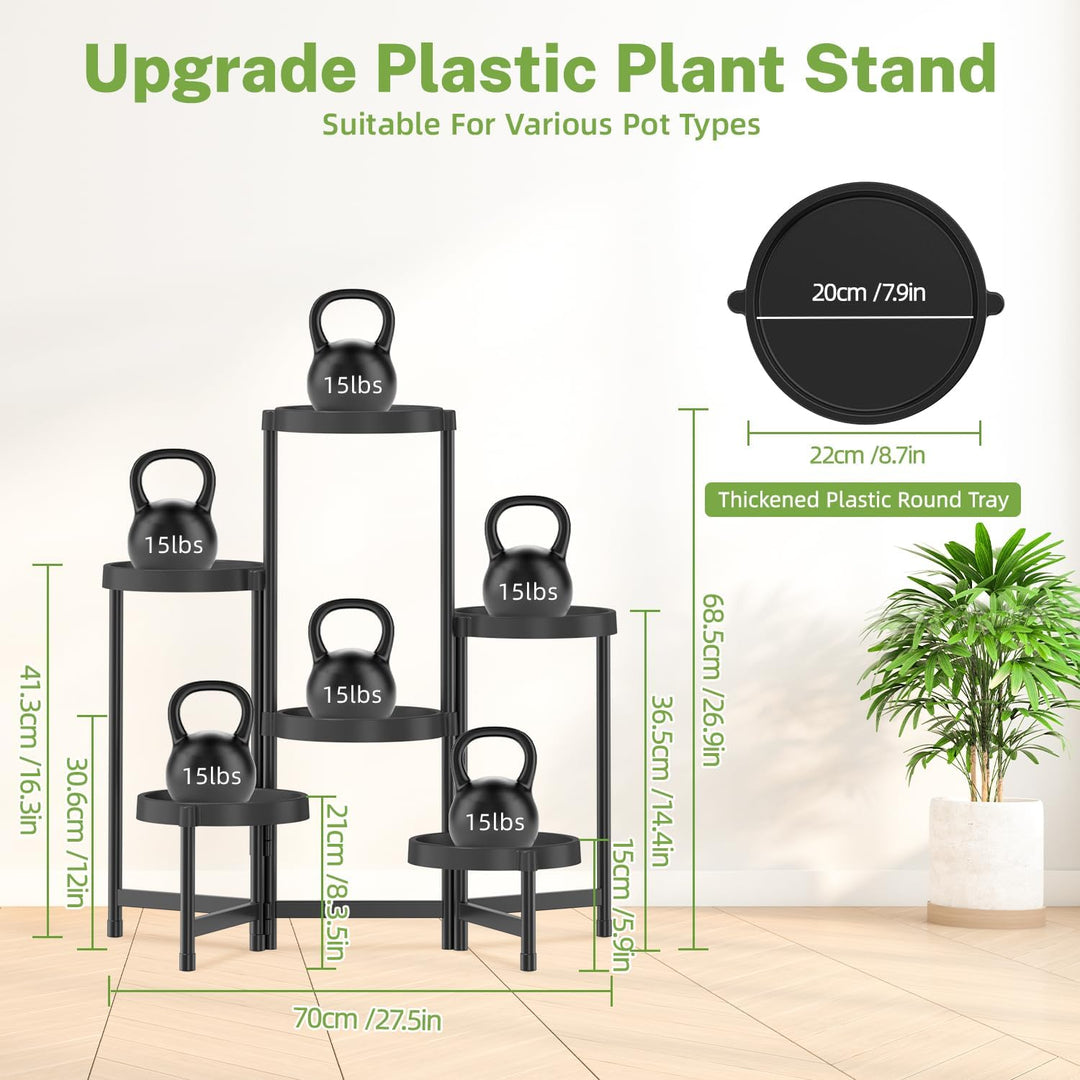 iDavosic.ly Pflanzenständer Metall Kunststoffe mit 6 Ebenen, Blumenständer Plant Stand Indoor Outdoo