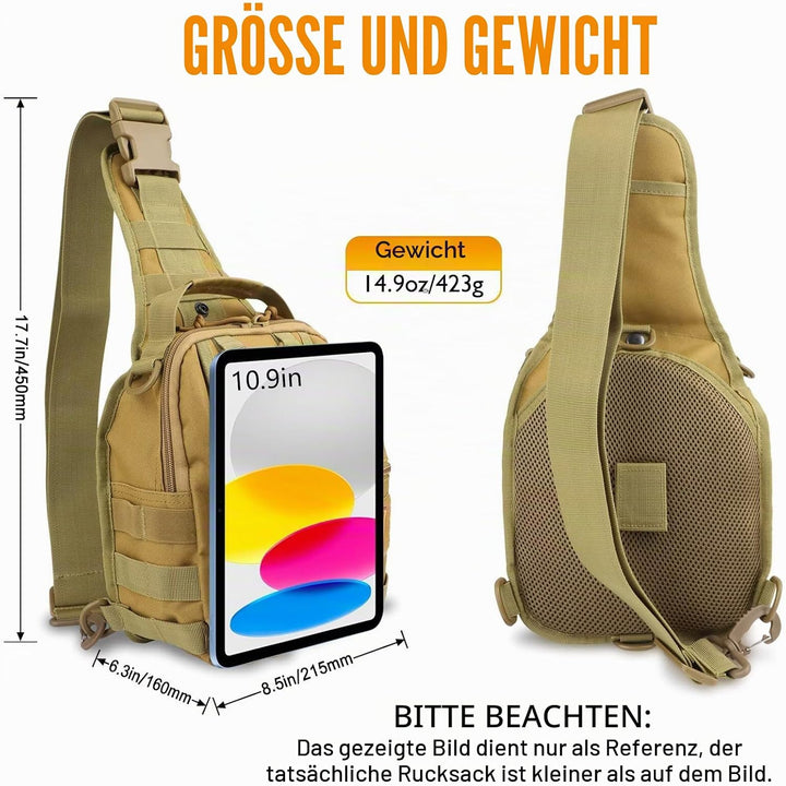 Dovesun Kleiner Angelrucksack, Fliegenfischen Sling Pack Wasserdichter Angelrucksack mit Angelkoffer