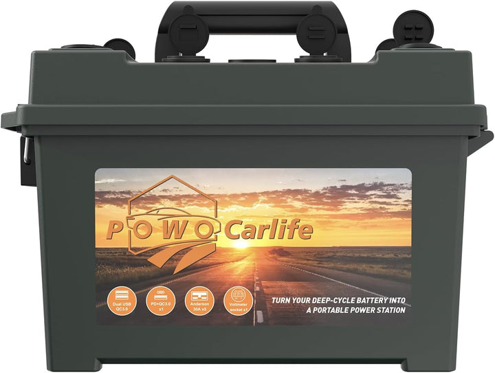 Batteriebox für 30Ah/20Ah/10Ah Akku, wasserdichte Batteriebox mit Anderson-Stecker und Dual QC3.0, 1
