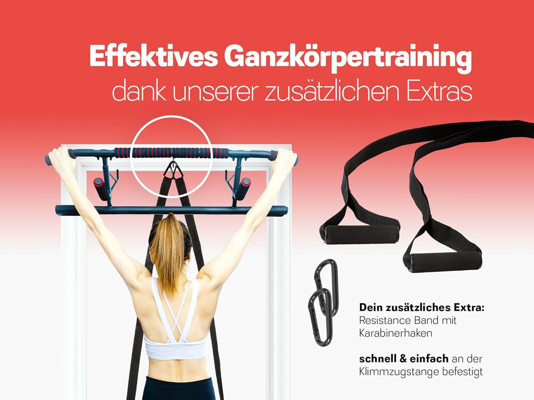 Strongr.life Klimmzugstange Türrahmen ohne Schrauben - Pull Up Bar inkl. Schlingentrainer - Türreck