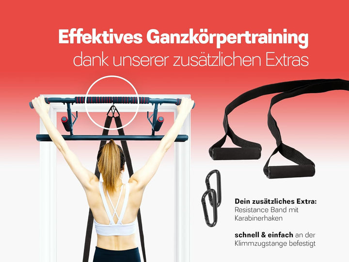 Strongr.life Klimmzugstange Türrahmen ohne Schrauben - Pull Up Bar inkl. Schlingentrainer - Türreck