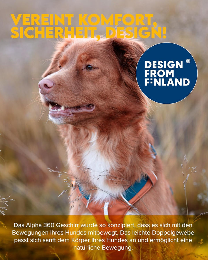 Woolly Wolf Alpha 360 Hundegeschirr für kleine Hunde &amp; Welpen XS Terracotta Mix – Geschirr mit 4-Pun
