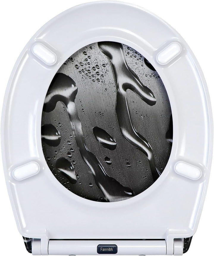 Fanmitrk WC Sitz mit Absenkautomatik, Toilettendeckel Duroplast, Klodeckel mit Schnellverschluss, Mo