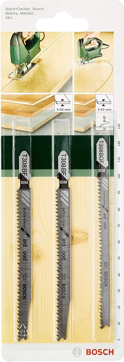 Bosch Stichsäge PST 900 PEL (Hubzahl bei Leerlauf 500 bis 3100 U/min, in Kunststoffkoffer) + 3tlg. S