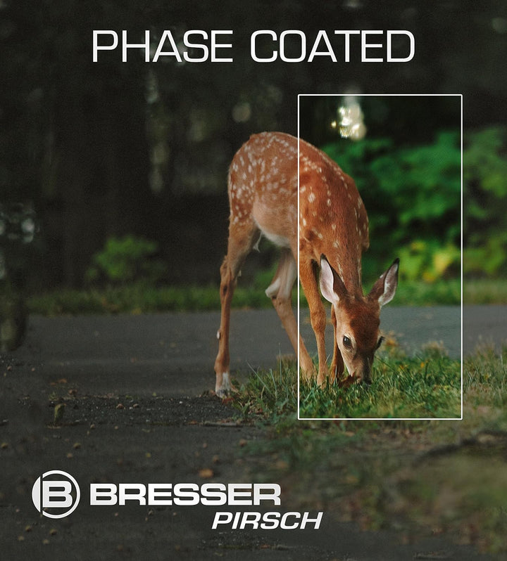 Bresser Fernglas Pirsch 10x42 mit hochwertiger Phasenvergütung und Schutzgasfüllung, wasserdicht, 10