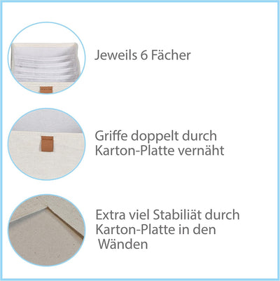 LOVE IT STORE IT Premium Schrank Organizer 2-teilig - Schubladen Ordnungssystem aus Stoff - Verstärk