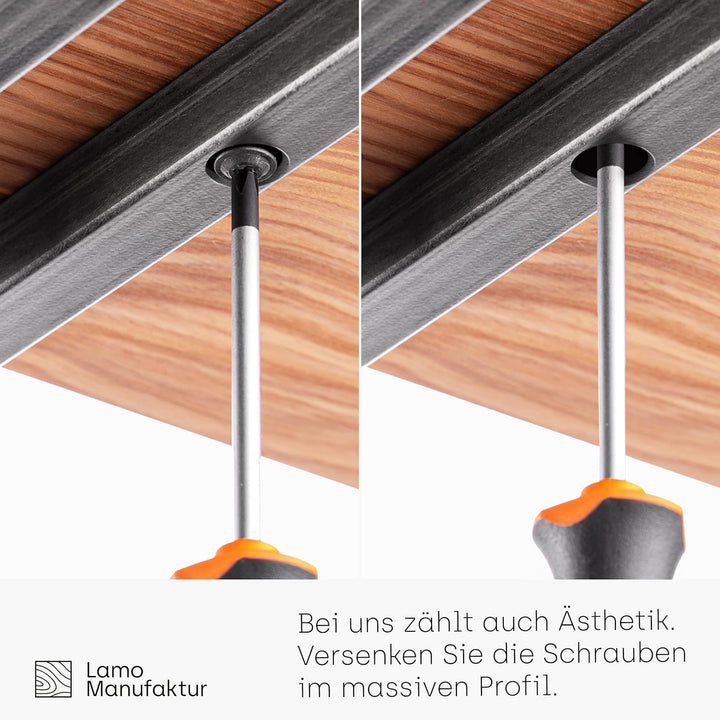 LAMO Manufaktur Tischbeine für Schreibtisch Esstisch, Frame, Vierkantprofil 20x20 mm, Tischgestell 5