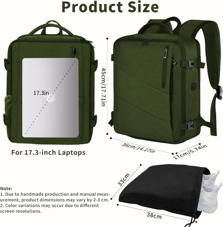 Leyrica Handgepäck Reiserucksack 45x36x20 für Easyjet, Rucksack Tasche Wasserdichter Flugzeug Reiset