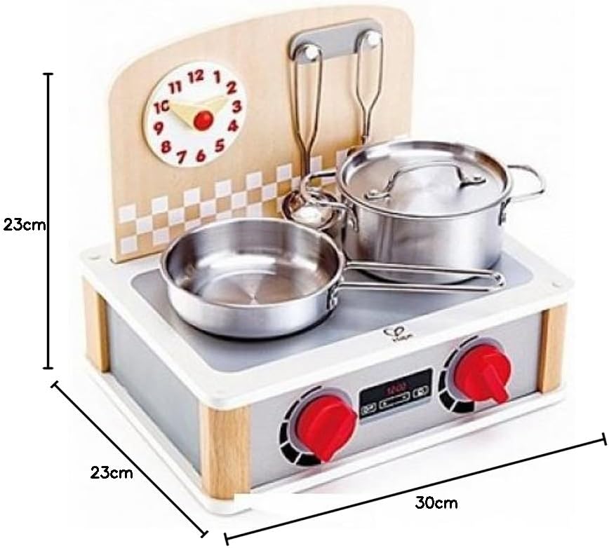 Hape 2-in-1 Küchen- & Grill-Set von Hape| Fantasiespiel Realistisches Rollenspiel Küchenset für Kind